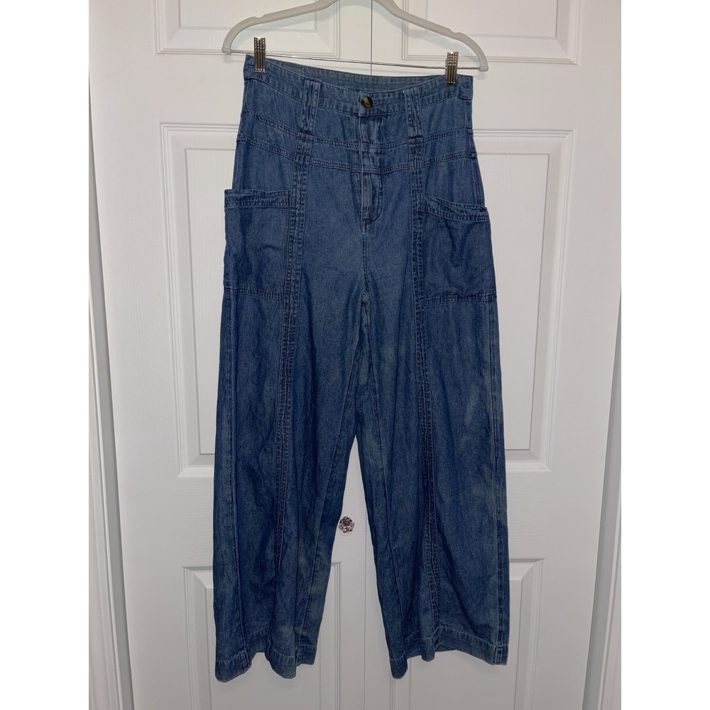 American Eagle Outfitters High-Rise Wide Leg Denim Jeans - Blue